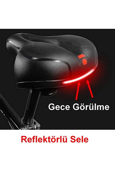 Neler Geldi Neler Reflective Saddle Bicycle Wide Comfort Soft Center Hollowed Bicycle Saddle Luxury Bike Seat