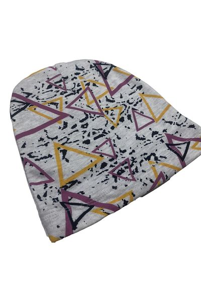 neocotton Triangle Printed Flexible Cotton Combed Seasonal Single Layer Baby Kids Beanie (2-5 YEARS)