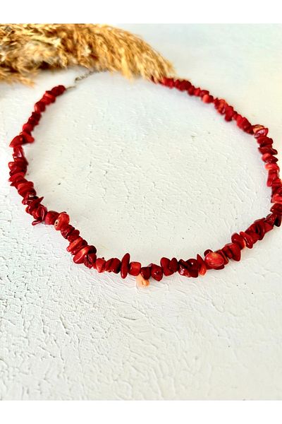 gattstone Natural Coral Broken Stone Necklace - 100% Original