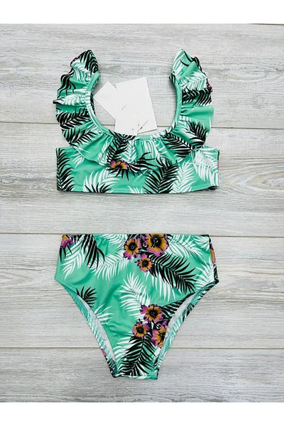 My Kids Wear Frilly Printed Girl's Swimsuit
