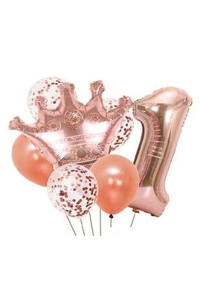 DÜVENCİ TİCARET Çıtıpitıstore Rose Gold Age Balloon Set
