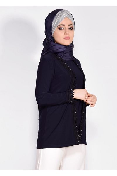 TRENDTESETTÜR 2802 Μοντέλο Guipure Λεπτομερής μπλούζα 2 τεμαχίων
