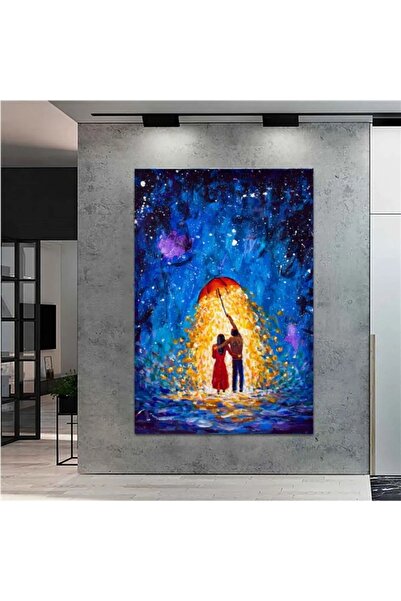 CANVASUM Dev Boyut Mutlu Çift Soyut Yağlı Boya Kanvas Tablo Dr065