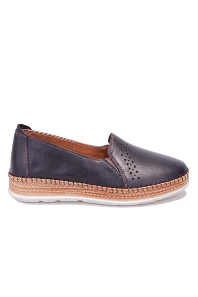 Polaris Black Orthopedic Daily Leather Women's Shoes