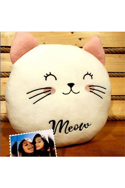 Hediye Sahibi Cute Cat Fleece Pillow