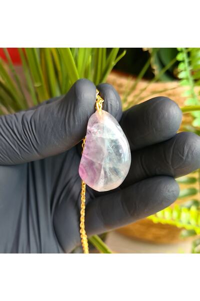 Singincraft Çelik Zincir - Florit Doğal Taş Kolye (1)