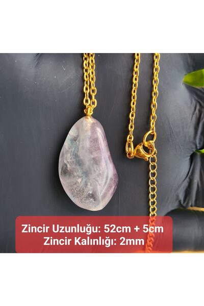 Singincraft Çelik Zincir - Florit Doğal Taş Kolye (1)