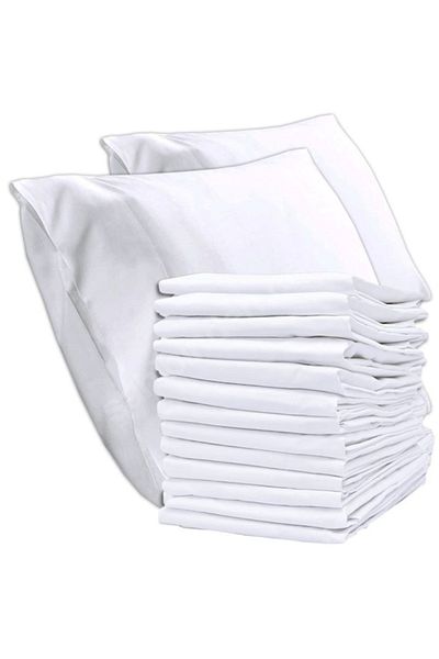 Rns 5 Pieces Hotel Type White Pillow Case Akfil 63 Wire Woven 100% Cotton 50x70 Cm