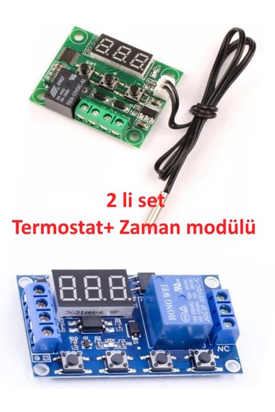 diasithalat W1209 Dijital Termostat, Zaman Modülü, 2 Li Kuluçka Seti