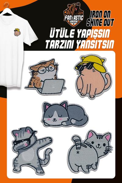 FANTASTIC ARMA Set de armă țesută care se lipsește cu fier de călcat Patch Cat, Kitten, Catch Model