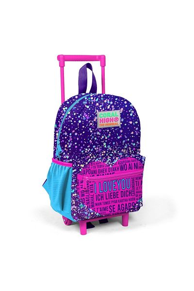 Coral High Rucsac Tiny Nest Squeegee Violet Albastru Roz Inimă Cu Motiv Două Compartimente 24040