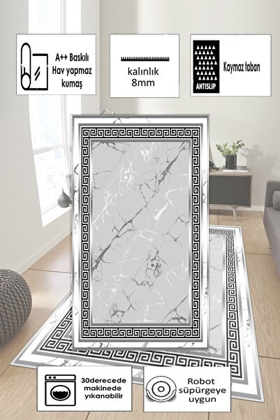 Halise Home Kaymaz Taban Yıkanabilir Dijital Baskı Yolluk Mutfak Halısı