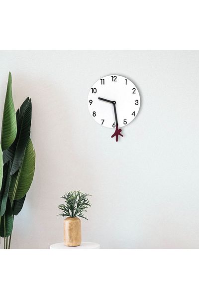CajuArt Yelkovandan Swinging Man Modern Design Wooden Wall Clock