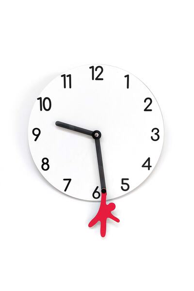 CajuArt Yelkovandan Swinging Man Modern Design Wooden Wall Clock