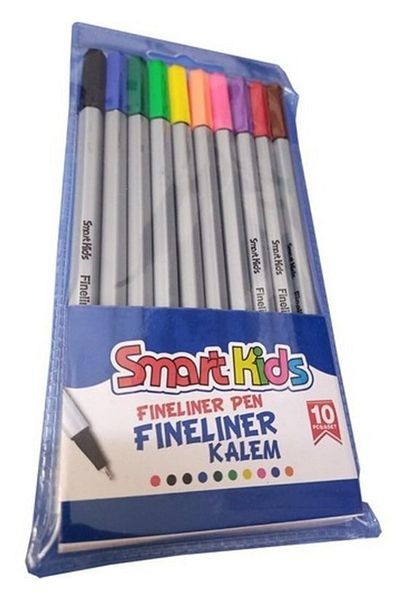 Modellino 10-Piece Fineliner 04mm Tip Globox Smart Kids Felt Tip Colored PVC Pen Set