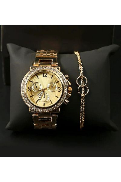 pullmarkt Jewelled Analog Wrist Watch + Bracelet