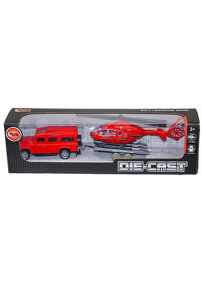 MMC GROUP Xfd1024 طائرة هليكوبتر معبأة تحمل سيارة جيب قابلة للسحب - لعبة فارديم