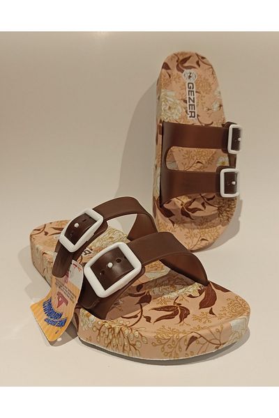GEZER Anatomical Sole Adjustable Buckle Beach, pool, balcony, terrace, bathroom, home and street slippers
