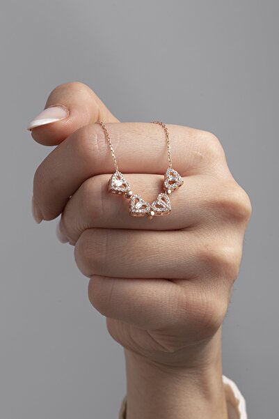 ESSARE 925 Ayar Gümüş Açılır Kapanır Mıknatıslı Baget Taşlı 4 Yapraklı Yonca Kolye