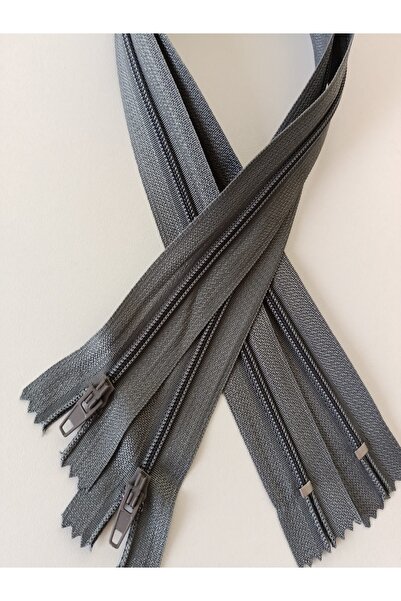 fabricorg Zipper 45 cm 2 Pieces (Grey)