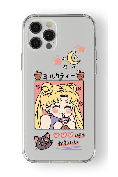 Multitronic iPhone 13 Pro Max Compatible Kawaii Girl Design Printed Transpare...