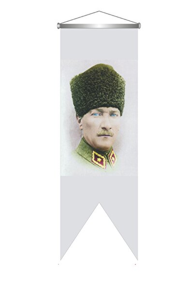 ZC Bayrak Atatürk Askeri Üniformalı Türk Bayrağı Saten Kırlangıç Flama