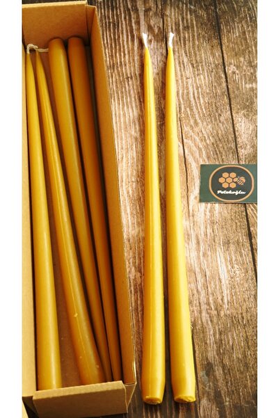 Petekoğlu (6 Adet) Konik Balmumu Şamdan Mumu Doğal Petek Balmumu Mum Dekorati...