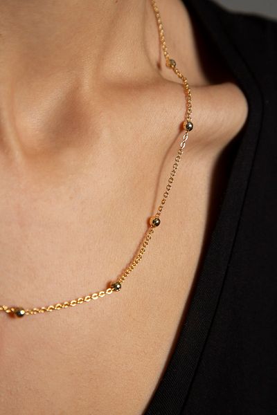 Elika Silver قلادة نسائية على شكل سلسلة كروية