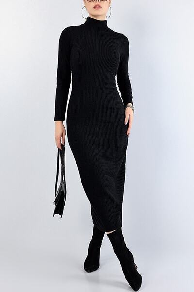 OrzukLife Orzuqlıfe Women's Turtleneck Knitwear Dress