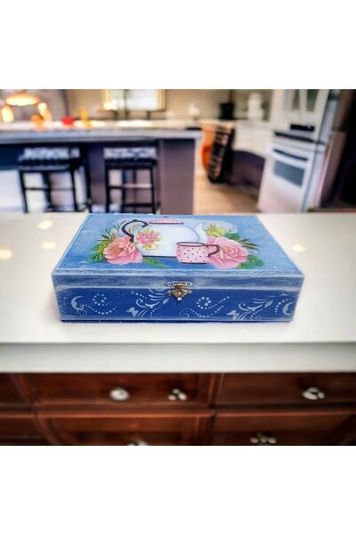 Lotus El Boyaması Bitki Çayı Kutusu Cay Kutusu Paket Çay Kutusu