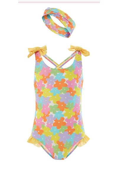 NEOPY Back Cross Band Swimsuit with Hair Band Gift