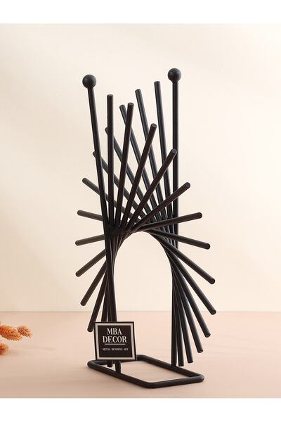 mba decor metal bending art Xanthos Siyah Modern Ev Dekorasyonu Paslanmaz Dol...