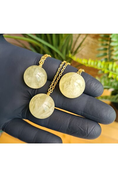 Singincraft قلادة من حجر الكوارتز الطبيعي بالليمون