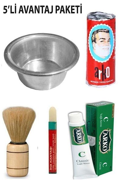 Hyd 5-Piece Beard Shaving Set Advantage Pack Soap Cream Beard Brush