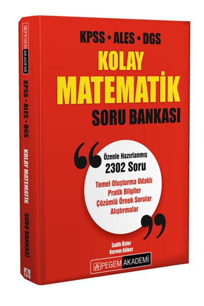 Pegem Akademi Yayıncılık Pegem Güncel Kpss Ales Dgs Kolay Matematik Soru Bankası