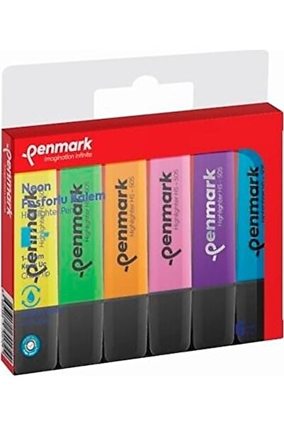 penmark Highlighter 6 Pieces Mixed Color Neon