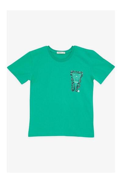 Breeze Tricou pentru băieți și fete cu text imprimat, 8-14 ani, verde
