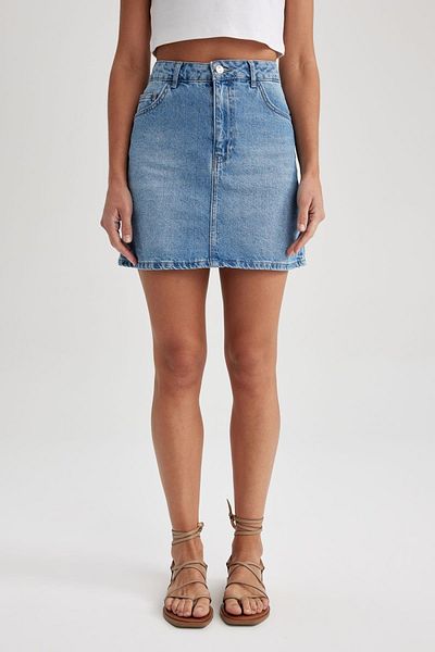 DeFacto Mini 100% bavlněná sukně Regular Fit Jean Mini