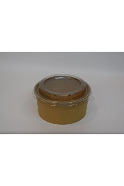 DEĞİŞİMPACK 750 Cc (26 Oz) Kraft Kase / 144 Mm Pet Kapak Kase Seti 50'li