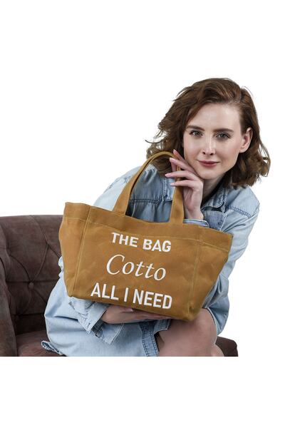 Cotto Shoes Camel Mumlu Kanvas Kadın Çantası