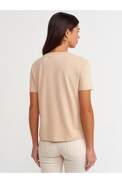 Dilvin 30290 Tricou de bază-bej deschis