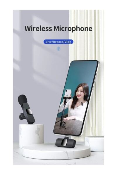 MMP SHOP K9 Kablosuz Yaka Mikrofonu Mini Taşınabilir Mikrofon Android Uyumlu ...