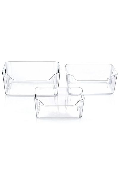 BOZHOUSE 3 Pieces New Clear Refrigerator & Cabinet Organizer Set (3LT-5LT-7LT)