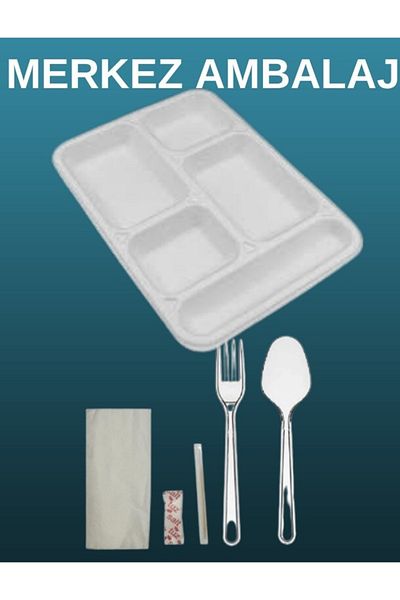 erze Picnic Henna Wedding Mevlid Workplace and Office Food Treat 5 Eye Foam Plate 100 + 100 Pieces Set of 5