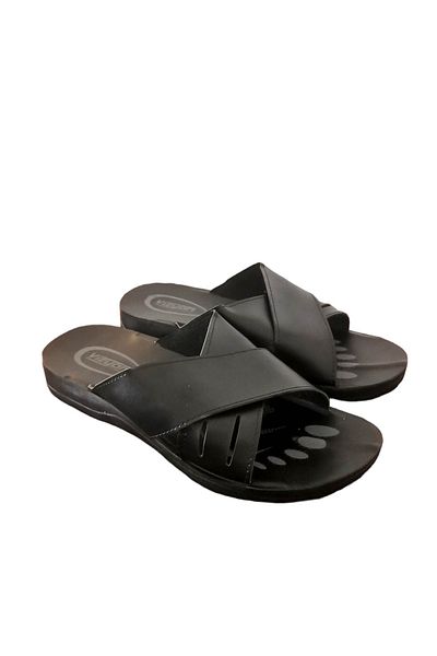 Behtah Kundura Ανδρικές παντόφλες King Size Large Size Μαύρες Casual Νούμερο 43 44 45 46 47
