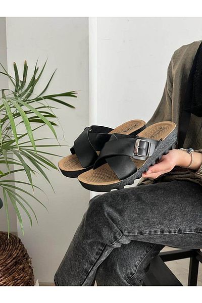 Behtah Kundura شبشب نسائي متقاطع بكعب عريض، شبشب يومي مريح وخفيف الوزن وأنيق للأم الشابة