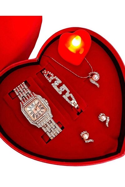 Has Anneler Gününe Özel Saat Kalp Kutu Seti -1