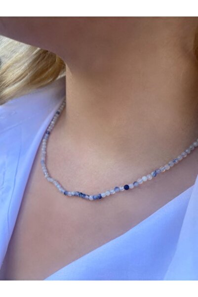 Asya Gems 3 Mm Akuamarin Fasetli Doğal Taş Kolye