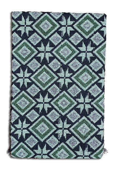 Algelsineve Makine Dokuması Baklava Desenli Büyük Kilim, Yeşil