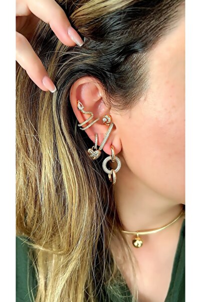 SU PERİSİ TAKI BİJUTERİ أقراط موديل القوس الذهبي من سلسلة Vip